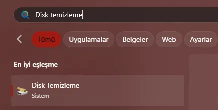 Disk Temizleme
